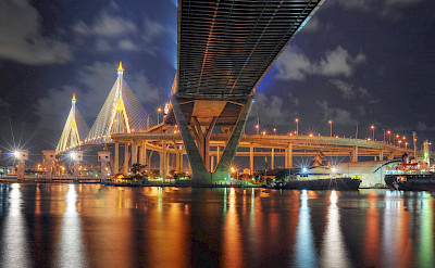 Bhumibol Bridge in Bangkok, Thailand. Flickr:Mike Behnken 