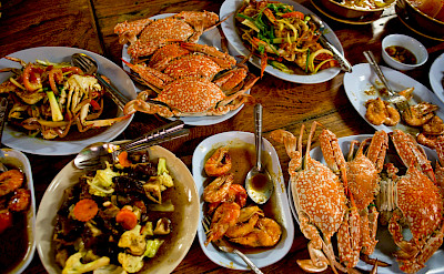 Seafood on the Thailand Bike Tour.