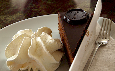 Real Sacher torta to try at Hotel Sacher in Vienna, Austria. Flickr:Paul Barker Hemings