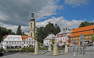 Main square in Krásná Lípa, Czech Republic. Creative Commons:schiDD 