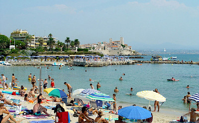 Beautiful beach in Antibes, Provence-Alpes-Côte d'Azur (the French Riviera). Photo via TO