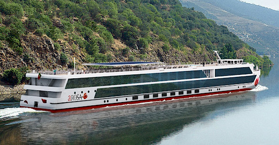 The Rosa cruising the Douro River Valley for an amazing E Bike and Boat Tour