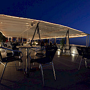The sun deck at night | Serena | Bike and Boat