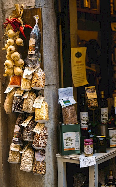 Local food shop in Spoleto, Italy. Unsplash@Eilis Garvey