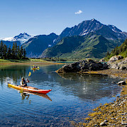 The Kenai Peninsula - Kayaking at Kenai Fjords in Alaska. 60.050402, -149.917402