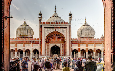 East Gate of the Jama Masjid Mosque in New Delhi, India. Flickr:Steven dosRemedios