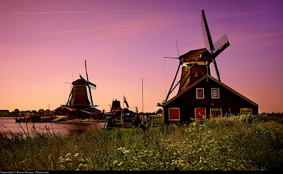 Windmills at the Zaanse Schans in Zaandam, North Holland, the Netherlands. Flickr:Moyan Brenn 