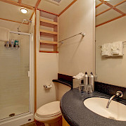 Admiral cabin bathroom | Safari Quest | Pacific Northwest Cruise Tour