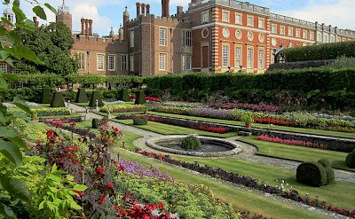 Gardens at Hampton Court Palace in England. Flickr:David Stanley