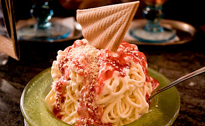 Spaghetti ice cream in Trier, Germany. Flickr:Christian Cable