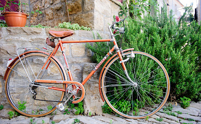Biking through Grožnjan, Istria, Croatia. ©TO