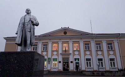 Statue of Lenin in Sopockin on the Lithuania, Poland & Belarus Bike Tour.