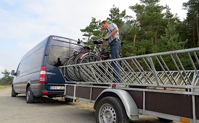 Support vehicle on the Lithuania, Poland & Belarus Bike Tour.