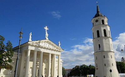 The famous Vilnius Cathedral in the capital city of Lithuania.