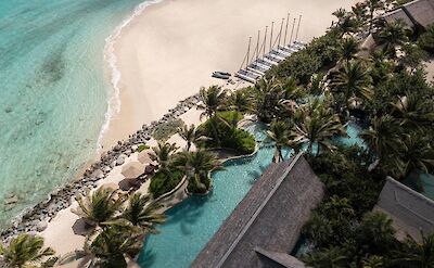 Necker Island Main Beach Pool Aerial