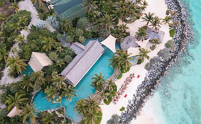 Necker Island Main Beach Crocodile Pavilion Aerial 2