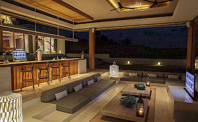 The Iman Villa Bar And Living Area At Night